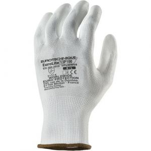 Coverguard Lot de 10 - Gants Manutention eurolite 13P100 polyester blanc end pu blanc Taille 6