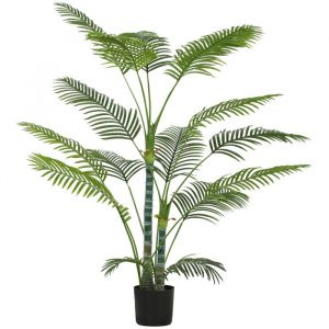 Homcom Plante Artificielle intérieure 170 cm, Palmier Arbre Artificiel avec Pot en Plastique et Flocage, 16 Feuilles en PEVA, Fausse Plante Vert décoration pour Maison, Bureau, Salon, Chambre