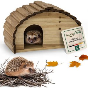 Moorland Abris pour Hérissons en Bois FSC 35×21 cm – Maison Herisson Extérieur Prêt à l’emploi Étanche & Compact – Modèle IH3