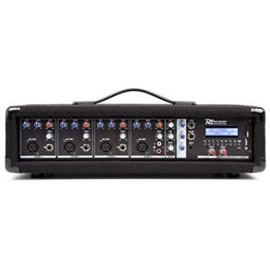 Power Dynamics PDM-C405A Table de Mixage Amplifiée 800 Watts - 4 canaux, Connexion sans fil Bluetooth, USB/SD, Réglages graves/aigus par canaux, Idéal pour DJ, groupe ou salle de spectacle