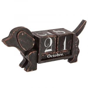 Image de Statue Déco Chien "Calendrier" 33cm Noir Prix