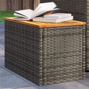 VidaXL Tables d'appoint de jardin 2 pcs gris rotin bois massif