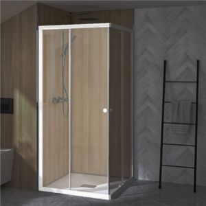 Kinedo Porte de douche Supra A 80 cm version gauche Profil&eacute; blanc