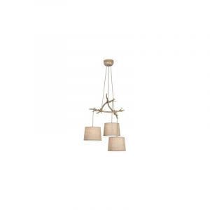 Mantra Suspension Sabina &agrave; abat-jour en tissu, 3 lampes