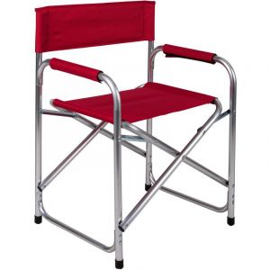 Alter Chaise de camping pliante en aluminium et tissu, coloris rouge, ouverte : 59 x 48 x h78 cm