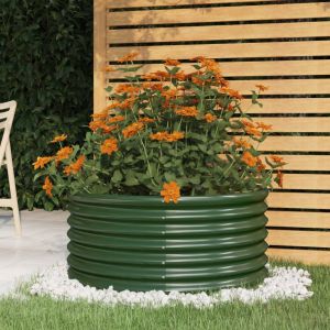 VidaXL Jardinière de jardin Acier enduit de poudre 80x80x36 cm Vert