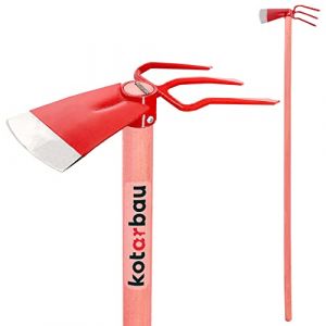 KOTARBAU Houe de jardin 110 x 105 mm 3 dents 107 mm avec manche 120 cm