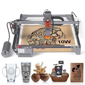 VEVOR Machine &agrave; Graver 10 W Graveur Laser Grande 64x58x27 cm Surface de Travail 40x40 cm Vitesse de Mouvement 10000 mm/Min Point Comprim&eacute; Protection Yeux D&eacute;coupe Bois Certains M&eacute;taux, Noir, Large