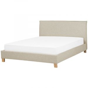 Image de Beliani Lit double beige 180 x 200 cm SENNEZ