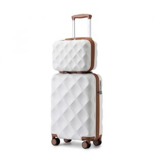 Set de 2 Valise Cabine 53cm+Vanity Case Valise Rigide Ultra L&eacute;g&egrave;re Valise de Voyage avec roulettes et Serrure TSA