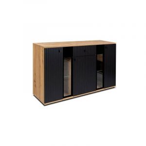 Buffet cali 140 cm chêne et noir
