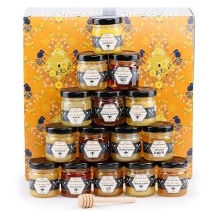 Valisette découverte 15 miels de France et du monde - Le coffret cadeau 15 miels
