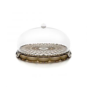 Guzzini Plat À Gâteau Avec Cloche En Acrylique Biologique Gris