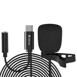 Devia Micro-cravate Filaire USB-C Enregistrement HD avec Pince de Fixation et Câble Noir