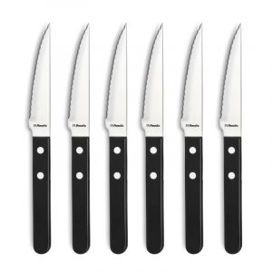 Image de Amefa Steak Pizza Noir - Set de 6 couteaux steak