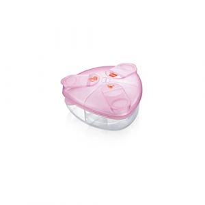 Mam Milk Box Boîte à lait en poudre, porte-lait en poudre, avec compartiments de 40 g, accessoire pour lait artificiel et suppléments, rose