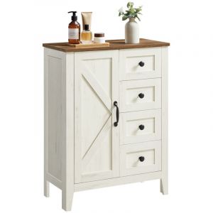 Meuble de rangement avec 4 tiroirs étagère réglable blanc