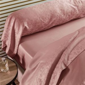 Drap plat satin de coton SUZANNA - rose poudr&eacute;