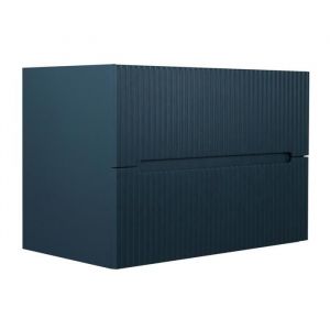 Meuble sous vasque suspendu strié bleu - 80 cm - PAVANI