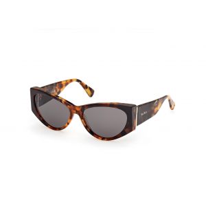 Max Mara Femme MM0132 HINGE-1 56A Lunettes de soleil Acétate Havane Fumée Cat Eye Normale