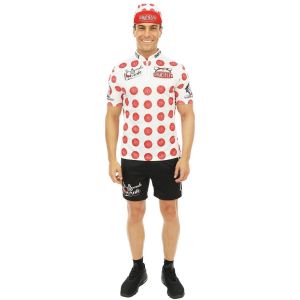 Ruedelafete D&eacute;guisement Cycliste Sauciflex Blanc/Rouge adulte, S/M