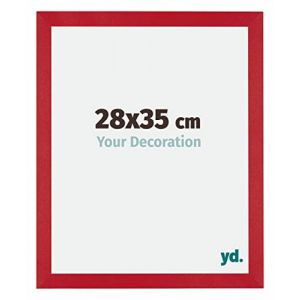 Yd. - Your Decoration - 28x35 cm - Cadres Photo en mdf Avec Verre acrylique - Anti-Reflet - Excellente Qualité - Rouge - Cadre Decoration Murale