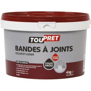 Toupret Enduit bande &agrave; joint - 4 Kg - Enduit pr&ecirc;t &agrave; l'emploi