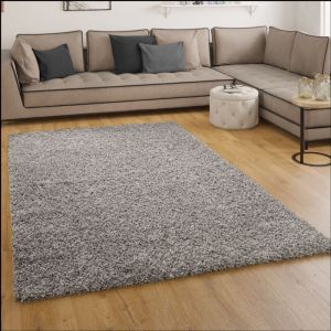 Tapis Shaggy Longues Mèches En Gris 160x220 cm - Paco Home
