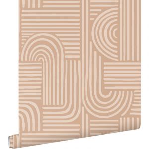 Origin Wallcoverings - papier peint graphique 3D rose terracotta - ESTAhome