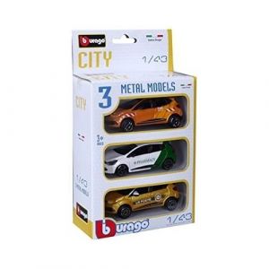 Bburago 1/43 Collection City - Pack de 3 v&eacute;hicules - Assortiment - FA 2022 - Voiture Miniature pour Enfant - Reproduction &agrave; l&rsquo;&eacute;chelle, Plusieurs v&eacute;hicules Inclus. 30452