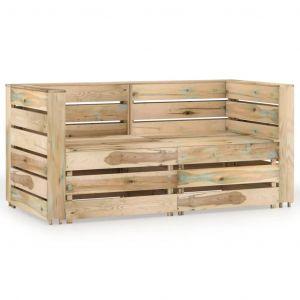 VidaXL Canapé de jardin 2 places Bois de pin imprégné de vert