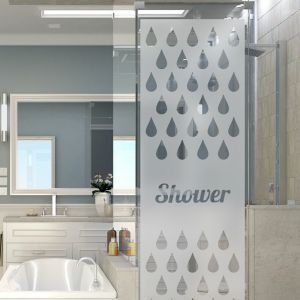 Film Fenêtre Anti Regard Occultant - SHOWER - Stickers Autocollant Brise-Vue pour Vitre & Porte de Douche - 120x35cm