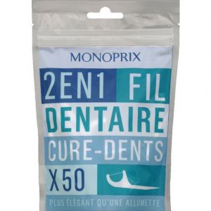 Monoprix 2en1 fil dentaire cure-dents