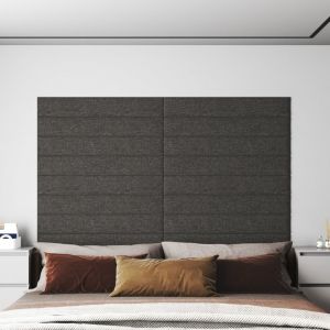 Image de VidaXL Panneaux muraux 12 pcs Gris foncé 90x15 cm Tissu 1,62 m²