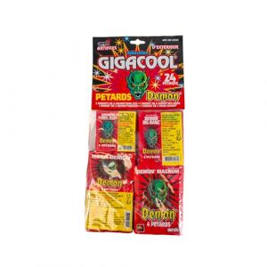 S&Eacute;LECTION DE P&Eacute;TARDS D&Eacute;MON GIGA COOL (24 GROS P&Eacute;TARDS), Id&eacute;al pour vos &eacute;v&egrave;nements entre amis, effet et ambiance festive garantie - Cat&eacute;gorie F1 - SPARKLERS CLUB