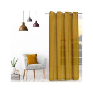 Soleil d'Ocre Voilages VELVET Jaune - Taille 135x250 cm