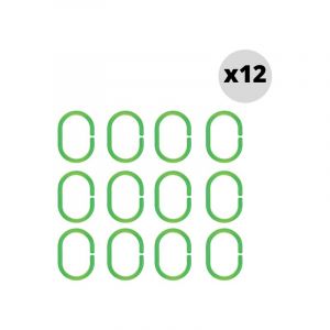 Image de Spirella Lot de 12 anneaux pour rideaux de douche c-minor Vert Clair Vert