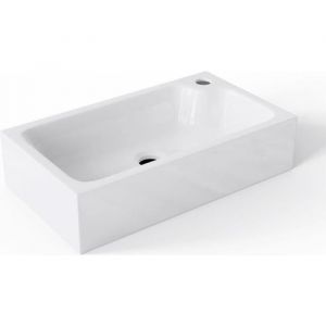 Image de Mai & Mai Petit lavabo à poser blanc 46cm vasque évier lave mains pour WC sans trop plein Col101