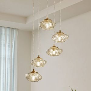 Suspension en verre à intensité variable 'Piatra' en verre pour salon & salle à manger