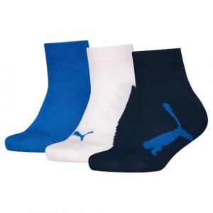 Puma Bwt Recycled Cotton Quarter Chaussettes, Bleu Marine/Blanc/Bleu Fort, 35-38 (Lot de 3) Mixte Enfant
