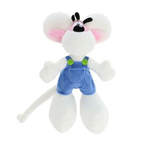 Image de Diddl - Peluche 30 cm en Salopette Bleue - Peluche Originale Douce et Collector - Matière 100% Recyclée - Cadeau Enfant - Nostalgie Années 90 - Doudou Souris - Jouet Tendance Fille ou Garçon