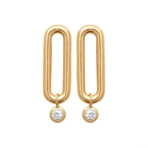 Boucles d'oreille femme plaqué or blanc serti clos pampille - Y5VWYZ0
