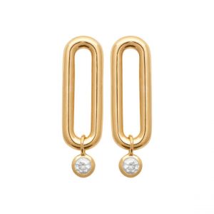 Boucles d'oreille femme plaqué or blanc serti clos pampille - Y5VWYZ0