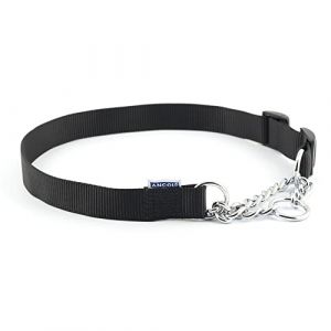 Ancol Heritage-Collier pour Chien en Nylon et chaîne de contrôle.