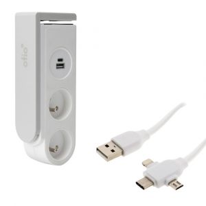Zenitech Câble USB universel C/Micro USB + multiprise clipsable Gekko - Otio