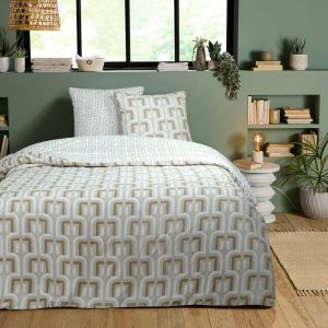 Future Home - Parure de lit double rétro en microfibre lavée Set de Housse de couette 240x220cm +2 Taies d'oreiller 63x63 cm avec Fermeture Boutons