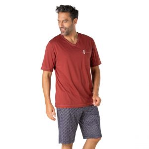 Eminence Pyjama court homme coton issu de l'agriculture biologique multicolore