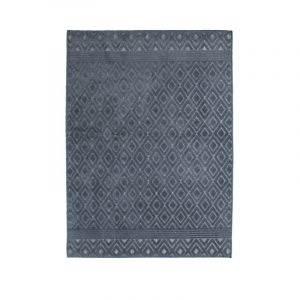Thedecofactory Mon Beau Tapis VINTAGE RELIEF - Tapis à motifs losanges bleu 133x180