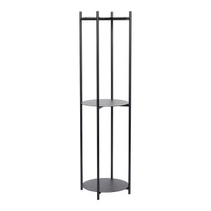 &Eacute;tag&egrave;re avec 3 tablettes en m&eacute;tal noir