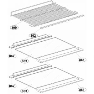 Beko Clayette, étagère (repère 309) 460X288 mm (4237320300) Réfrigérateur, congélateur ARDEM, LISTO, FAR, SELECLINE, ALTUS